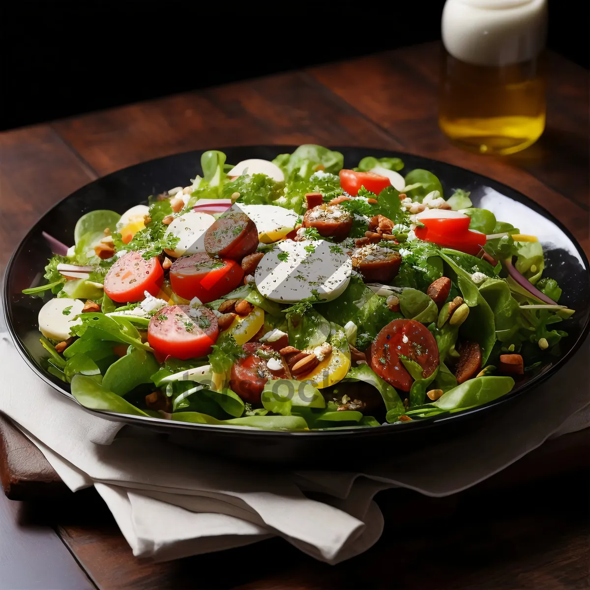 Picture of Delicious Vegetable Salad with Cheese and Fresh Tomatoes