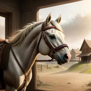 Majestic Stallion in Brown: Equestrian Outdoor Portrait