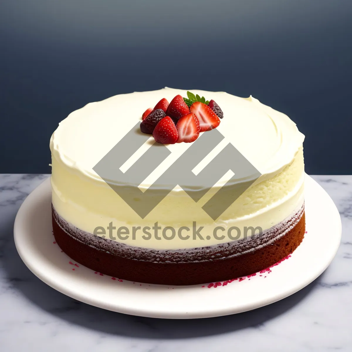 Picture of Delicious Strawberry Cream Cake with Vanilla Icing