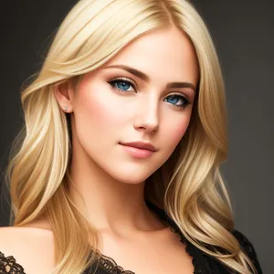 Blonde Beauty with Attractive Hair: Sensual Fashion Model