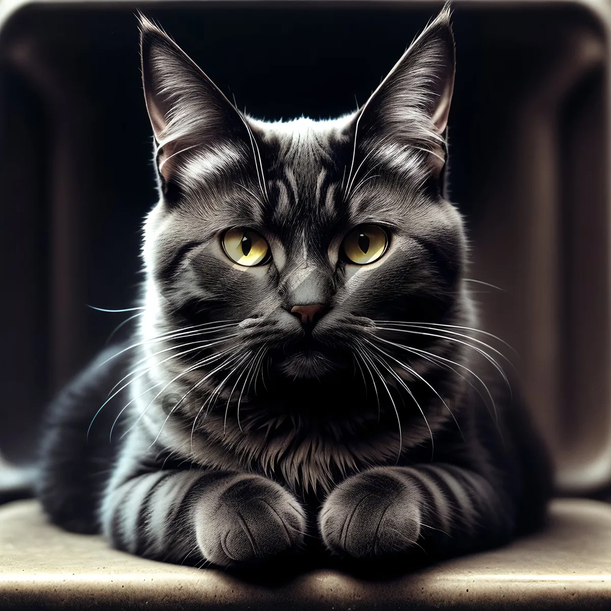 Picture of Furry Feline Whiskers: Adorable Gray Tabby Kitten