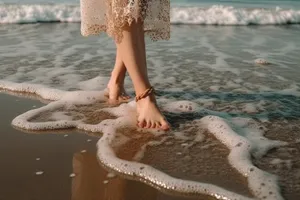 Beach fun with happy stingray swimming. 🏖️