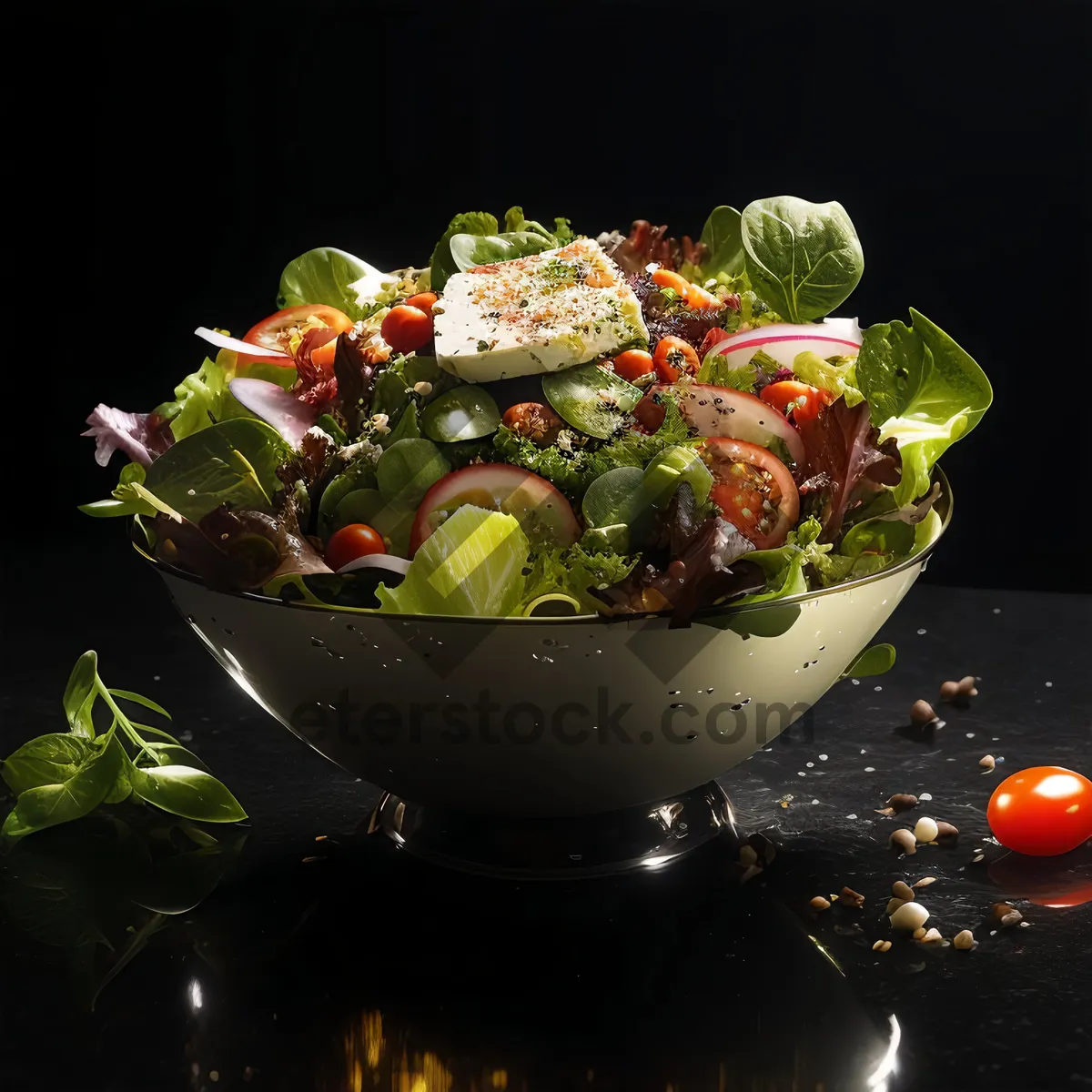 Picture of Delicious Vegetable Salad Bowl with Fresh Ingredients