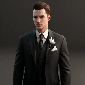 Confident Businessman in Elegant Suit Exuding Success