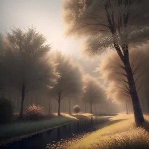 The Majestic Winter Sky: Sun's Radiant Glow Amidst Scenic Landscape