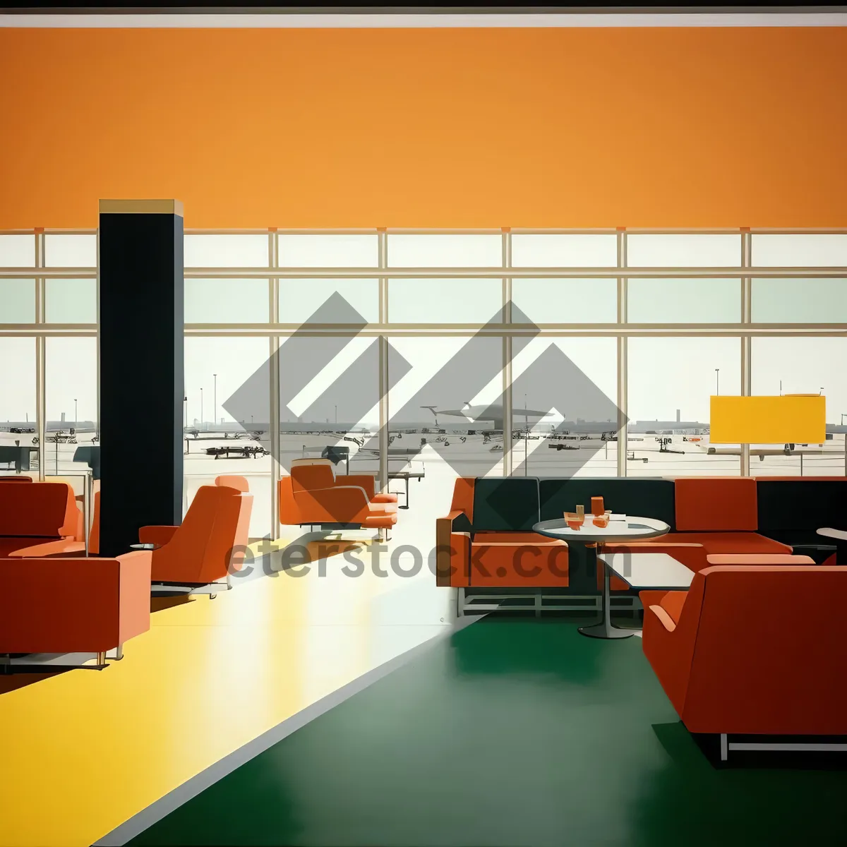 Picture of Modern Office Interior Design with Wooden Furniture