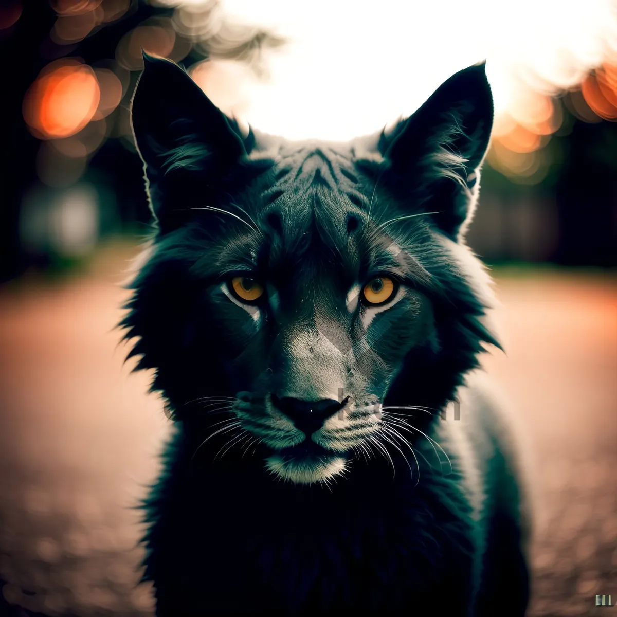 Picture of Adorable Black Kitty with Expressive Whiskers