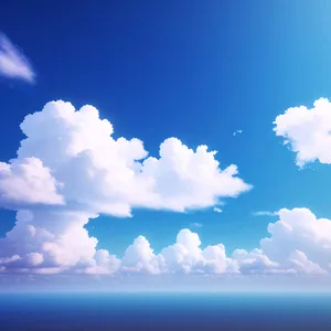 Vibrant Sky with Fluffy Clouds
