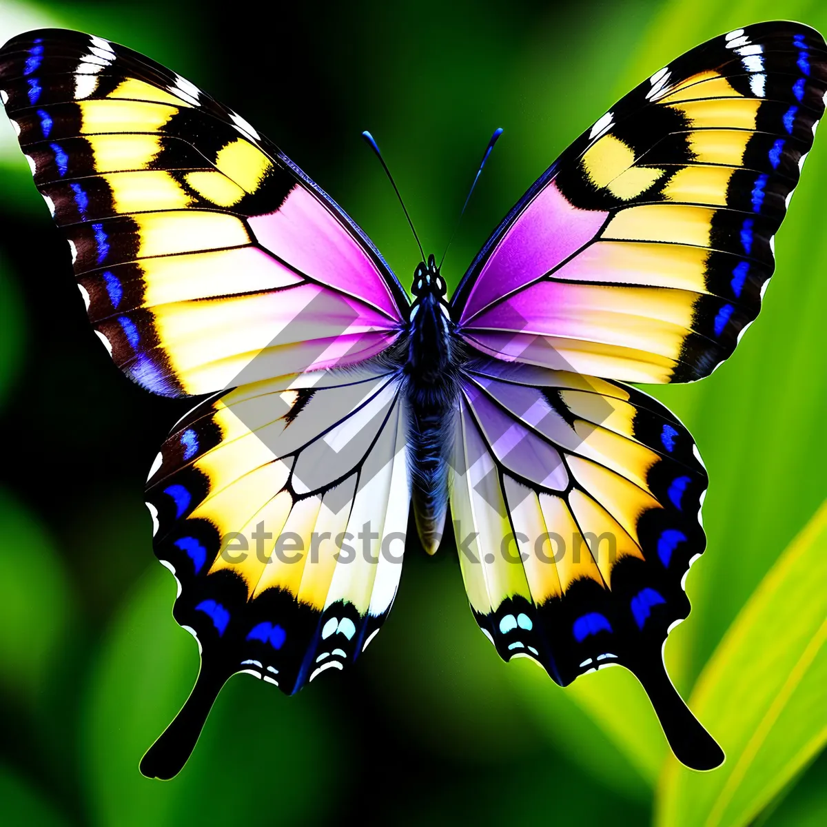 Picture of Vibrant Monarch Butterfly on Delicate Yellow Flower