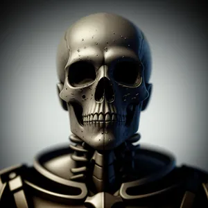 Military Gas Mask Sculpture: Terrifying Skeleton in Protective Covering