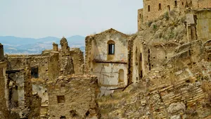 Medieval fortress against the sky with old walls