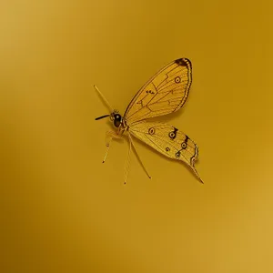 Vibrant Insect Wings amidst Colorful Garden