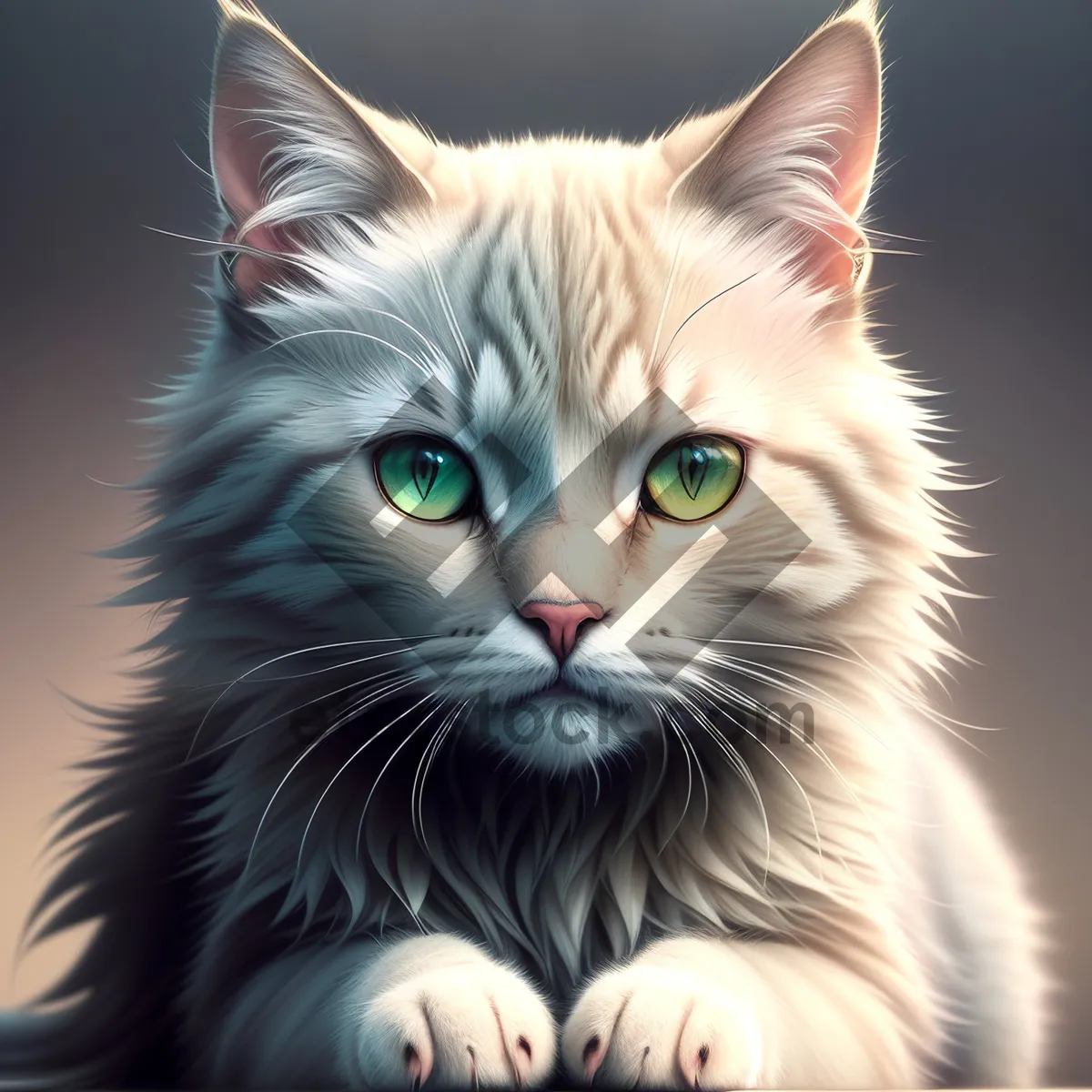 Picture of Adorable Tabby Kitty with Striped Fur and Whiskers