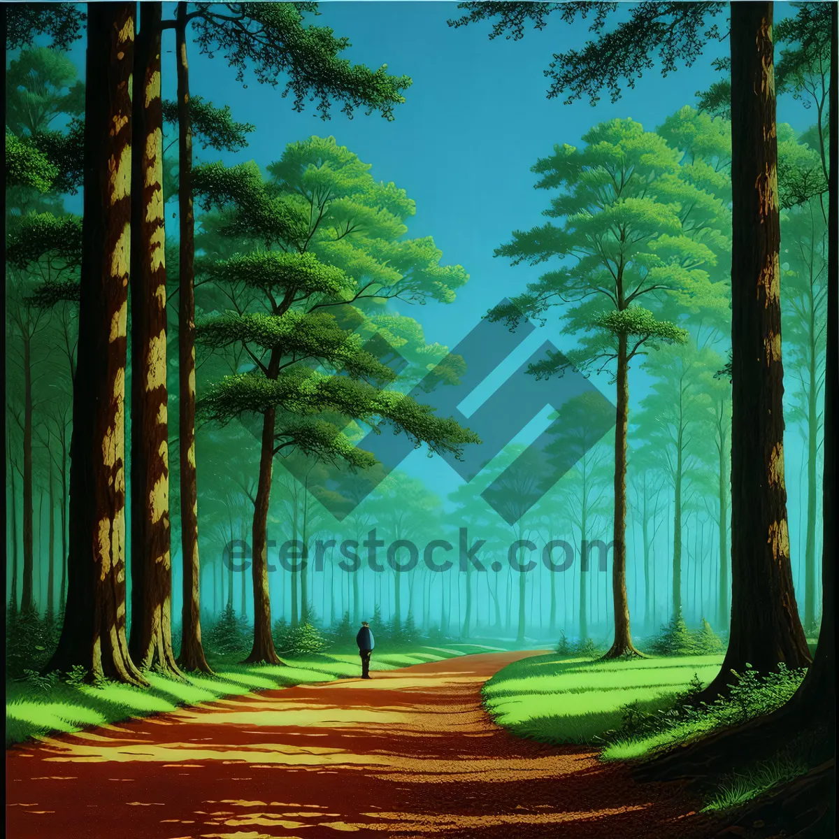 Picture of Enchanting Forest Landscape with Totem Pole