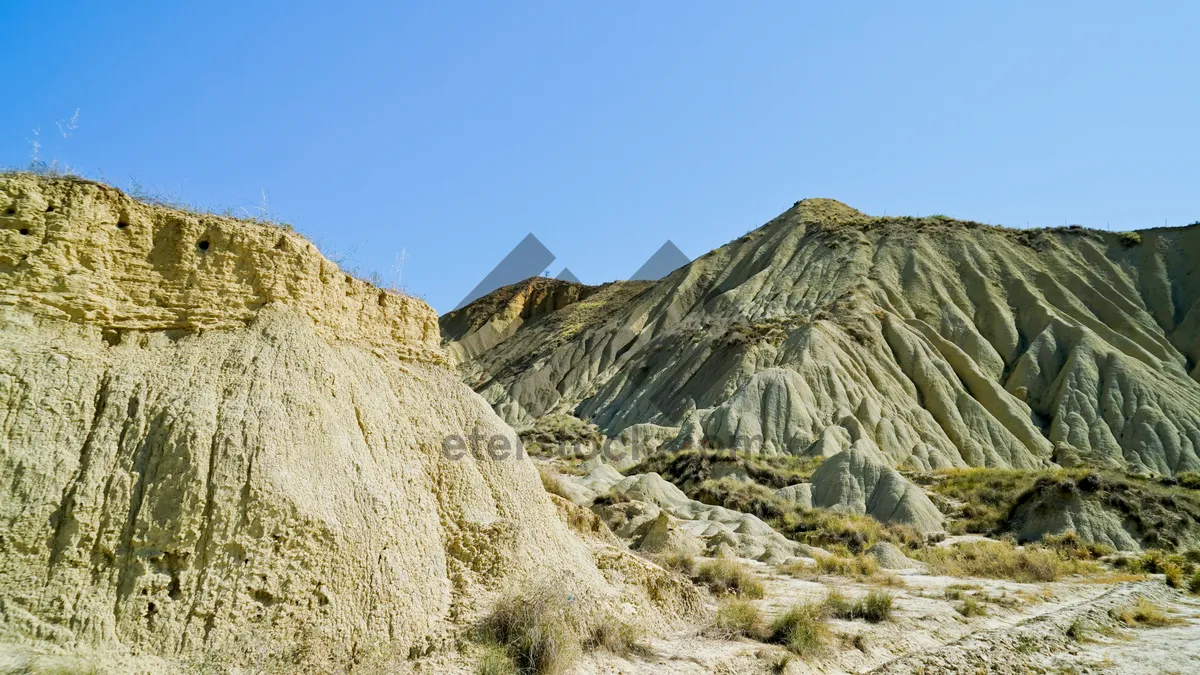 Picture of panorama of the Lucanian badlands park, geological sandstone formations