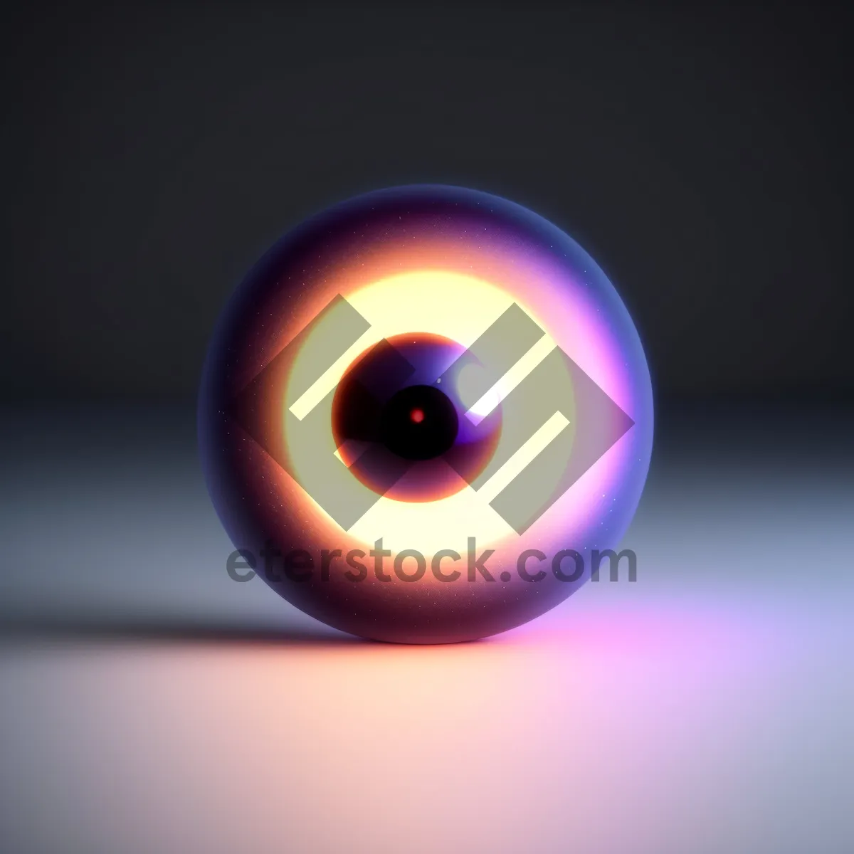 Picture of Vibrant Glass Button with Shiny Reflection