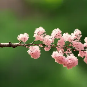 Blooming Pink Spirea Shrub in Garden