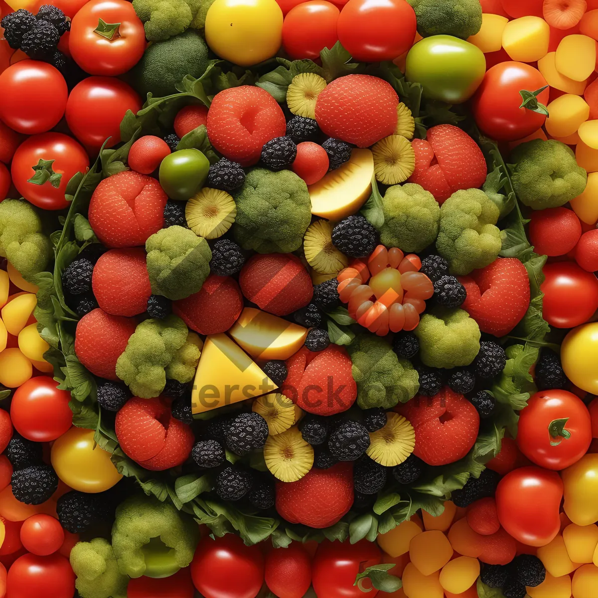 Picture of Fresh fruit salad with strawberries, apples, and grapes