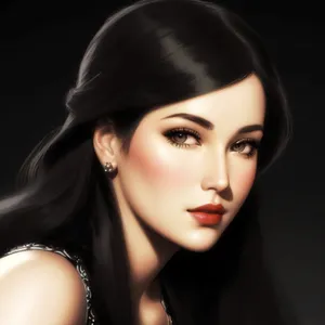 Stylish brunette model with attractive makeup and hairstyle