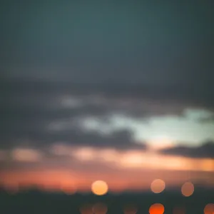 Colorful Sunset Sky Over Rural Meadow