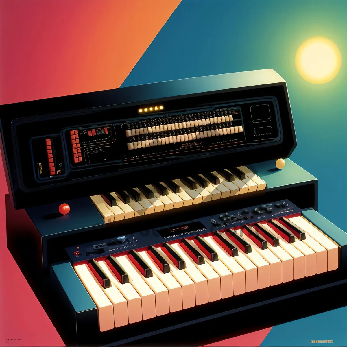 Picture of Synth Keyboard: Electronic Music Instrument with Vibrant Sound