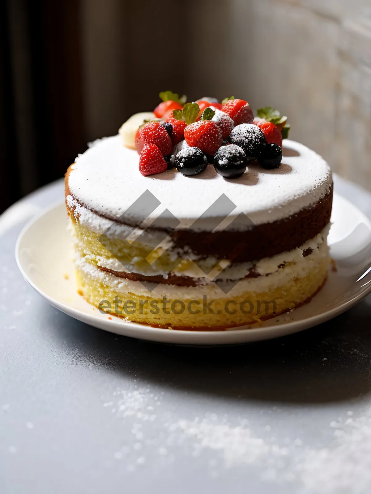 Picture of Sweet Berry Trifle with Chocolate Syrup