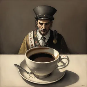 Morning Brew: Aromatic Black Coffee in a Ceramic Mug