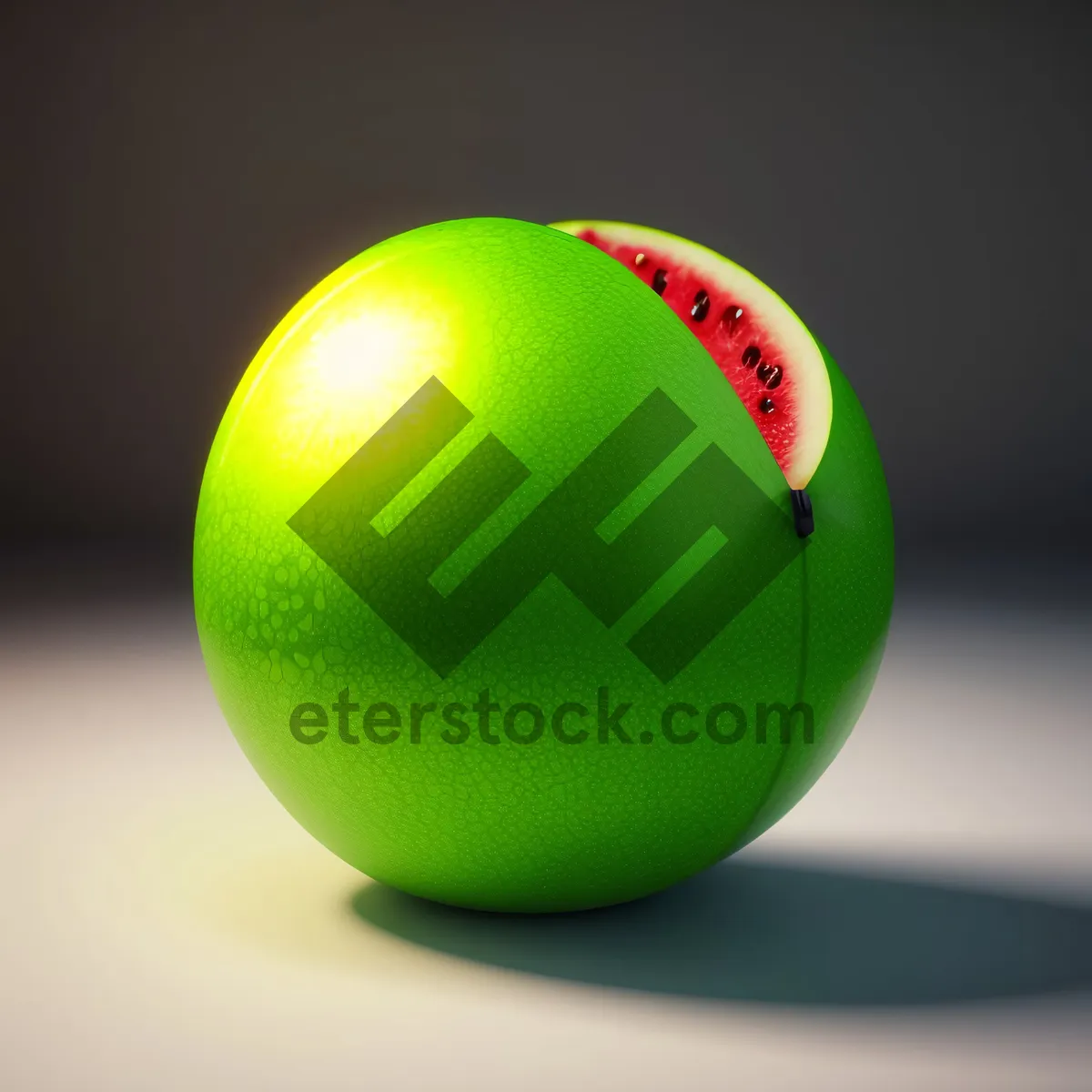 Picture of Round Edible Apple on Table Ready for Game