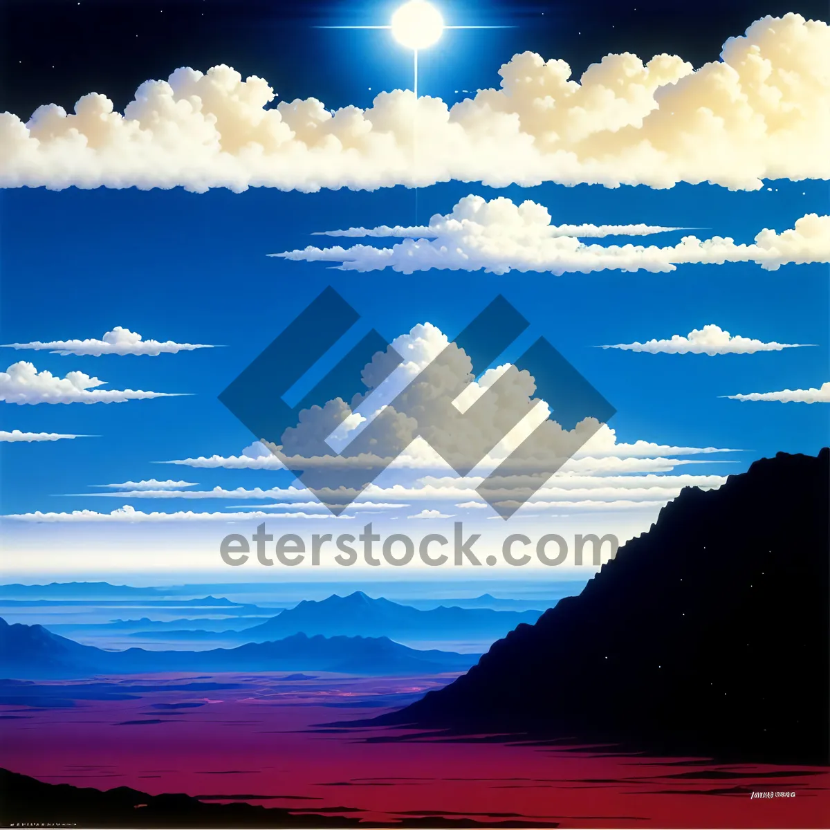 Picture of Serene Sunset over Ocean: Celestial Splendor