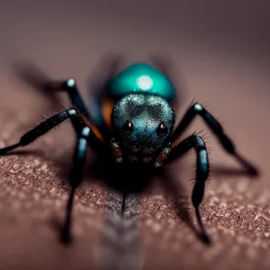 close-up of black beetle with antenna