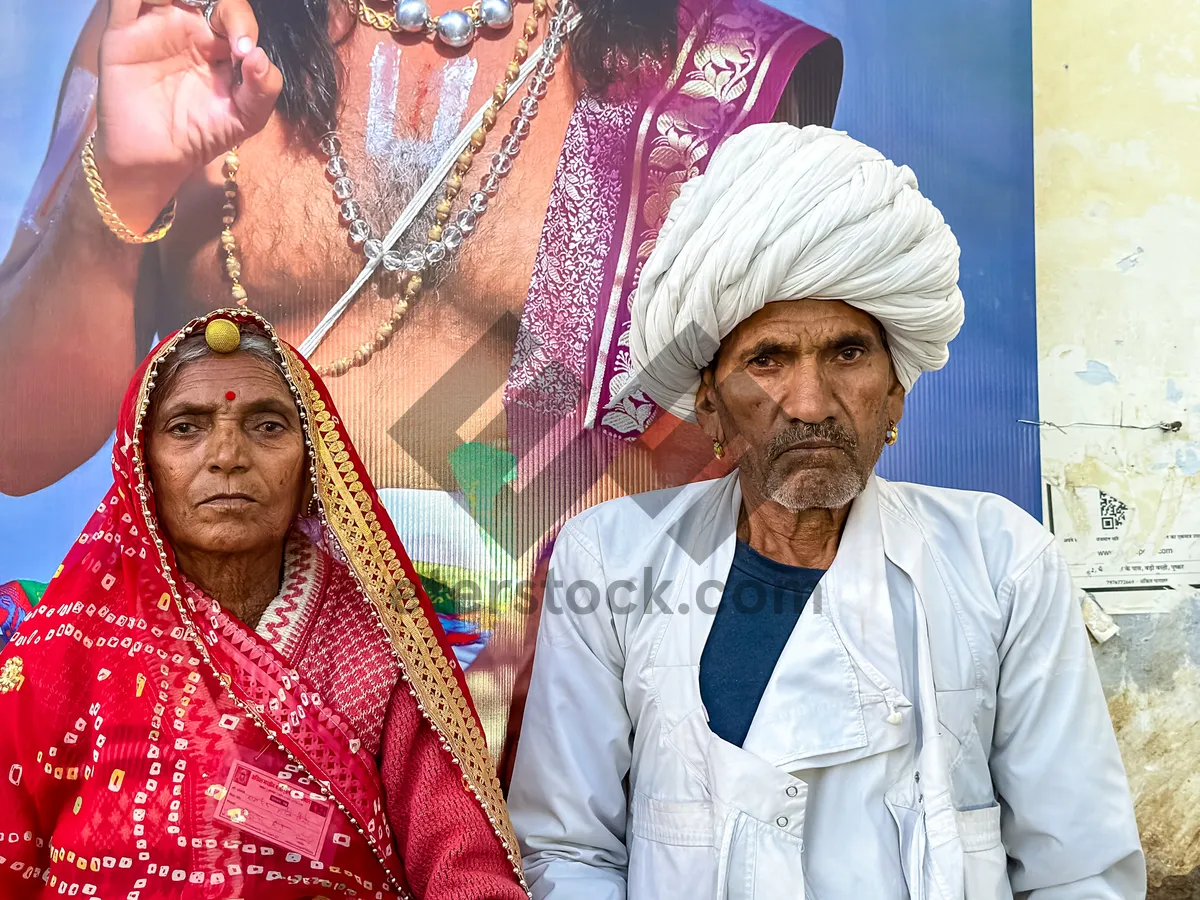 Picture of Happy Senior Man in White Hat Portrait