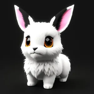 Fluffy Bunny Portrait: Cute Pet with Adorable Ears