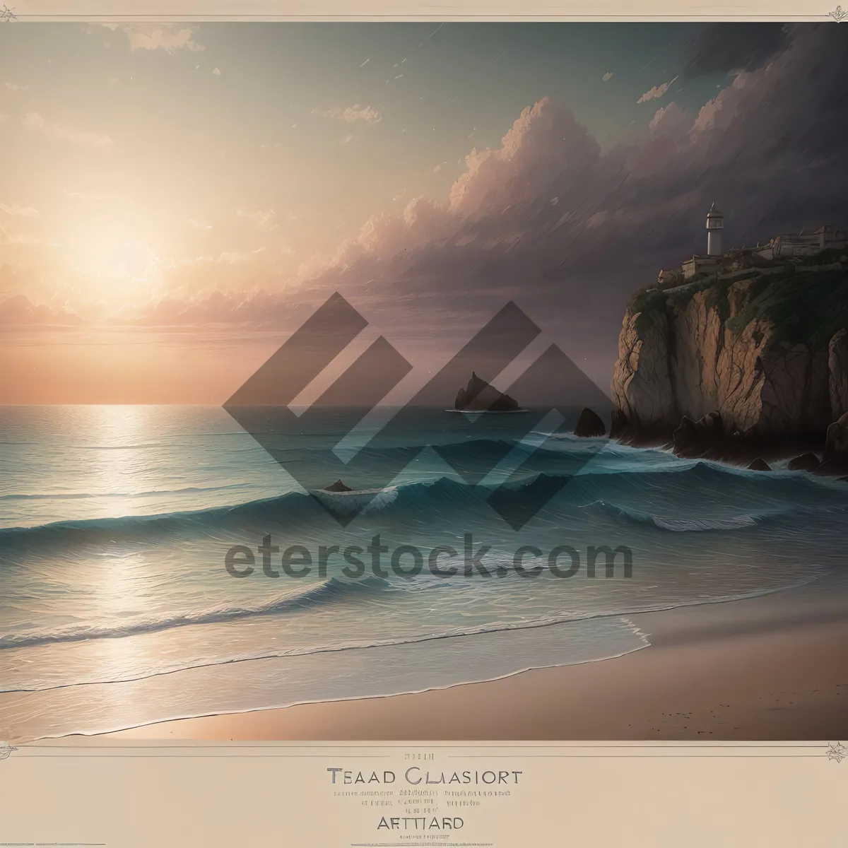 Picture of Sandy Beachscape over Azure Waters