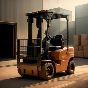 Heavy Duty Industrial Forklift in Warehouse