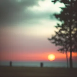 Golden Horizon: Sunset over the Sea