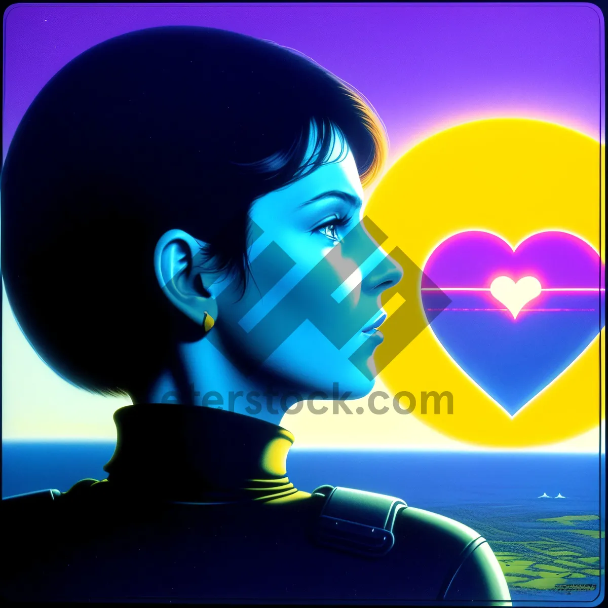 Picture of DJ Cartoon on Display: Person Broadcasting on Screen