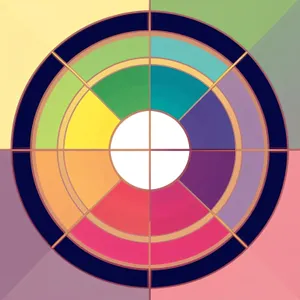 Rainbow Graphic Design Grid in Circles.