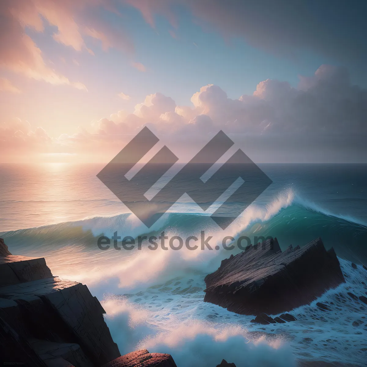 Picture of Serene Sunset over Ocean Reflection