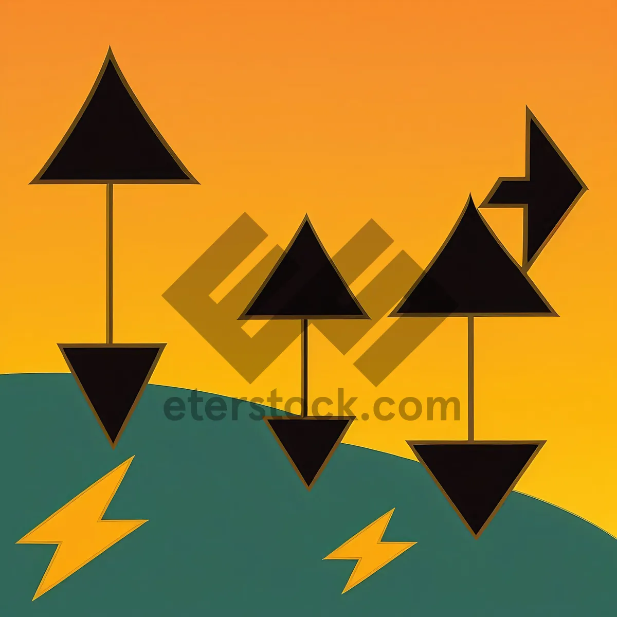 Picture of Pyramid Symbol: Graphic Icon with Unique Design Shape