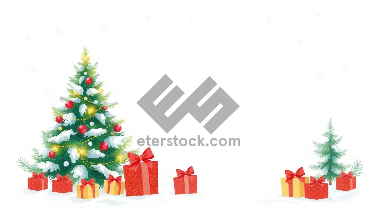 Picture of Snowy Floral Holiday Greeting Card Element