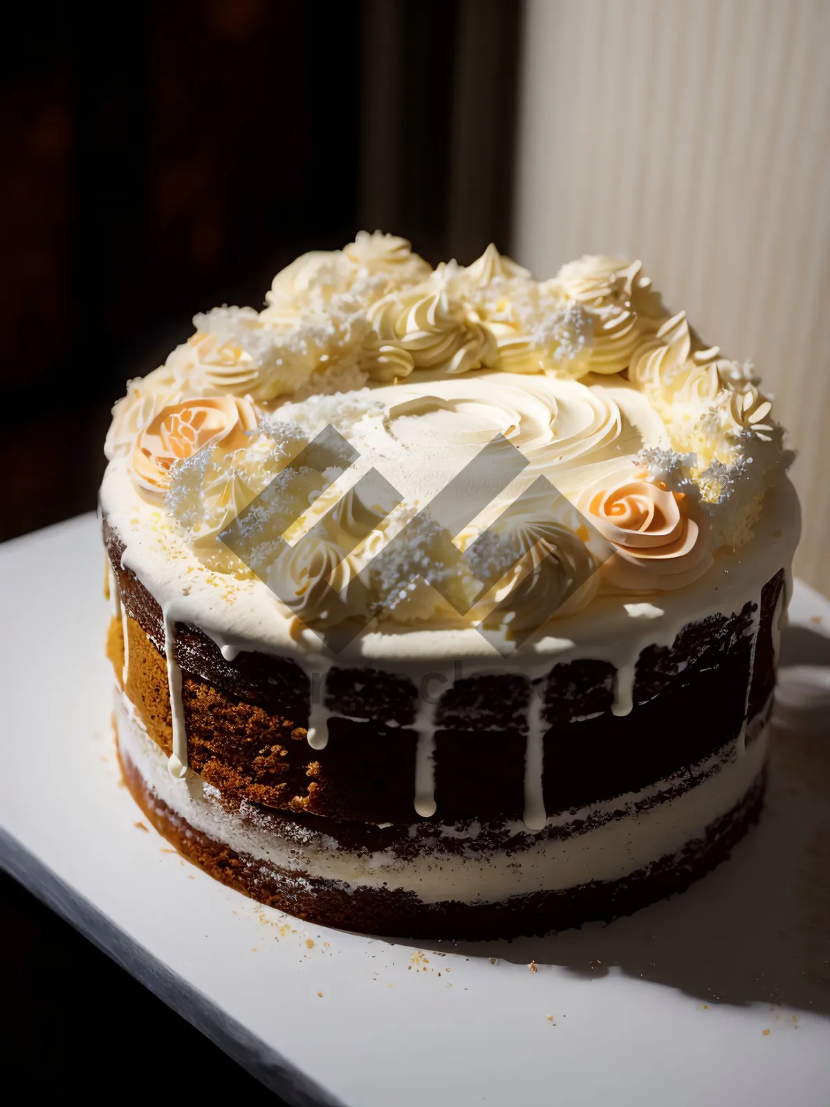 Picture of Delicious Chocolate Cupcake with Sweet Cream and Icing