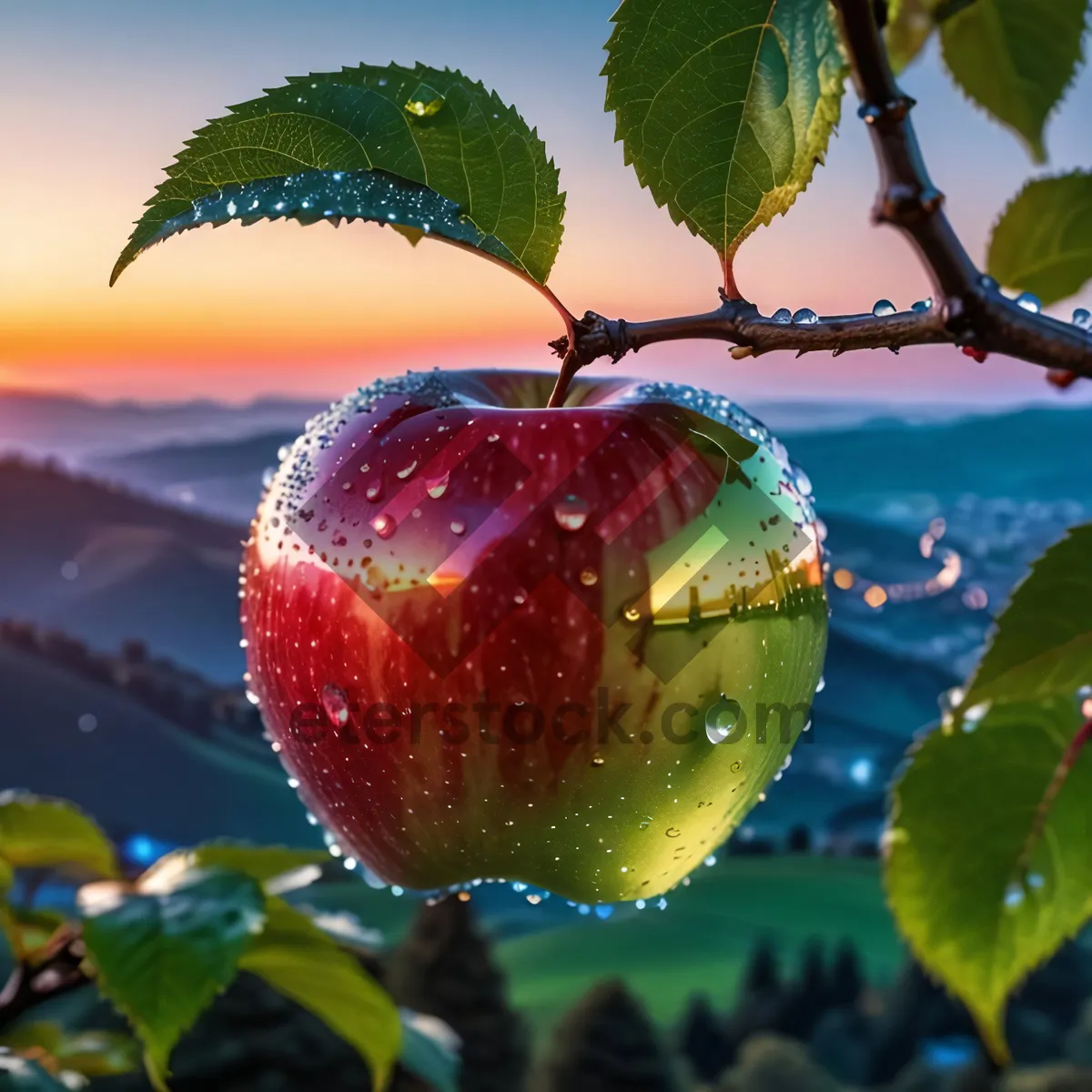 Picture of Fresh and juicy red delicious apple fruit
