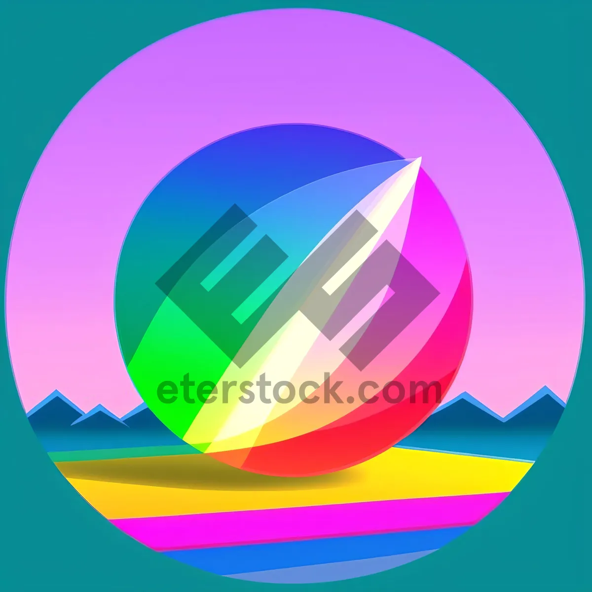 Picture of Vibrant Rainbow Wave Design