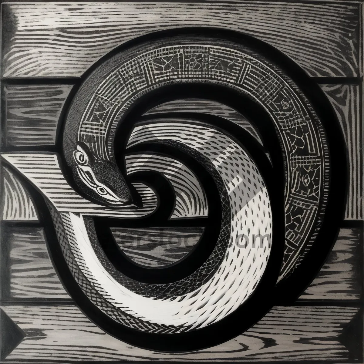 Picture of Serpentine Coil: Mesmerizing Reptilian Graphic Design