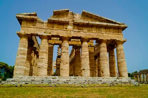 Roman Temple Columns Ruins Historic Landmark Sky View