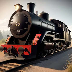 Vintage Steam Locomotive on Railroad Track