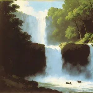 River Rapids in Serene Forest Landscape