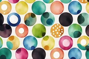 Colorful Polka Dot Circle Decoration Icon.