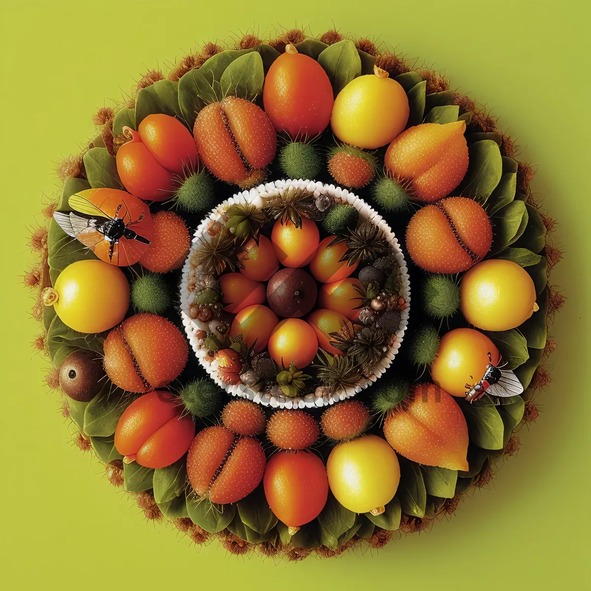 Picture of Eggcellent Edible Fruit Basket with Persimmons