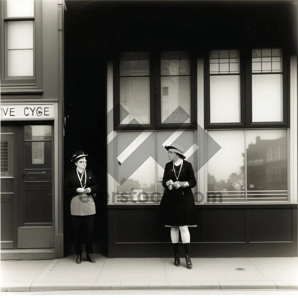 Picture of Vintage urban bookstore with brick walls and charming windows.